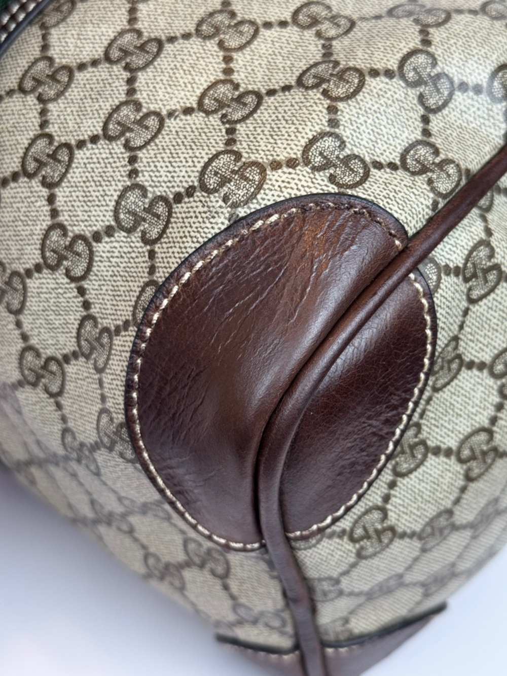 Gucci Green/Brown Web Canvas Duffel Bag - Picture 6 of 16